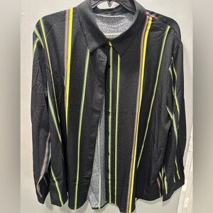 Black Shirt with Multicolor Stripes